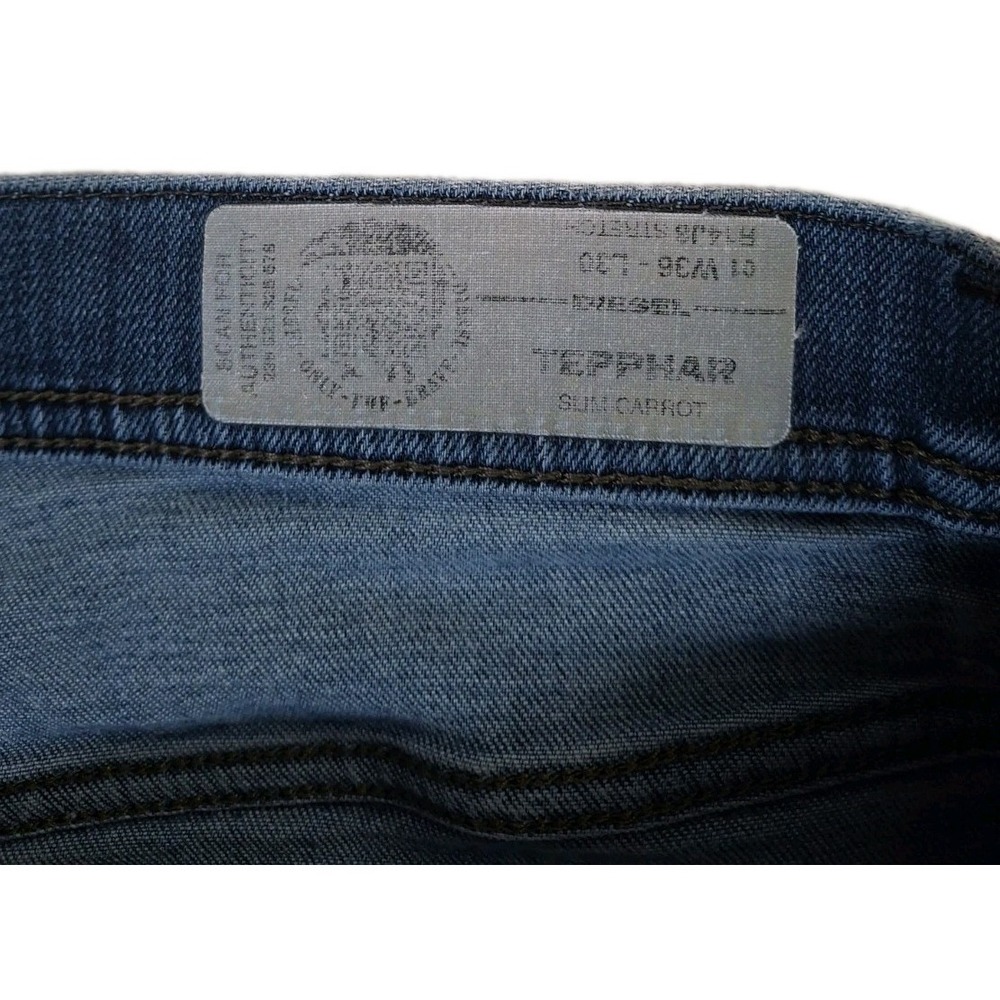 Diesel Tepphar Jeans Men's 36x30 Blue Denim Slim-Carrot 081AL Stretch Distressed - Picture 4 of 11
